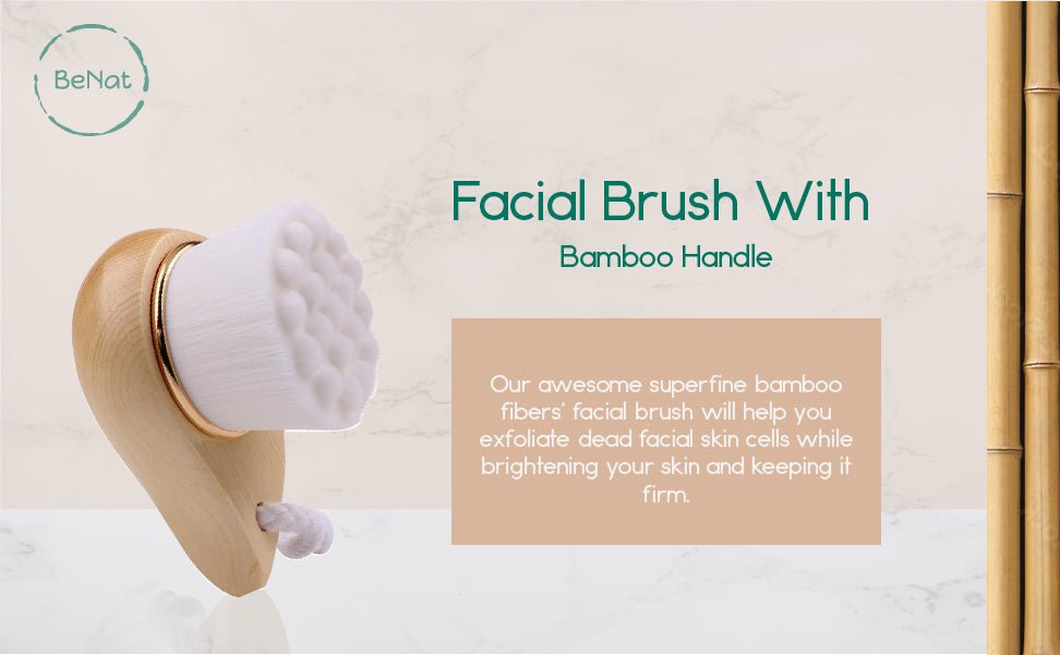 Facial Brush with Bamboo Handle - VELORA LABS