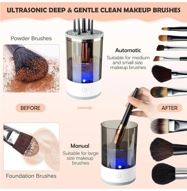 Automatic Brush Cleaner Electric Makeup Brush Cleaning Machine Fast Clean Dryer - VELORA LABS