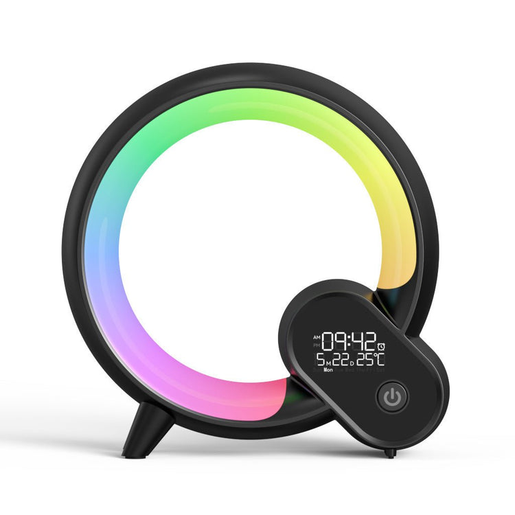 Creative Q Light Analog Sunrise Digital Display Alarm Clock Bluetooth Audio Intelligent Wake - up Q Colorful Atmosphere Light - VELORA LABS