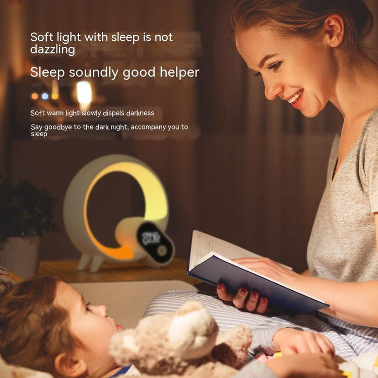 Creative Q Light Analog Sunrise Digital Display Alarm Clock Bluetooth Audio Intelligent Wake - up Q Colorful Atmosphere Light - VELORA LABS