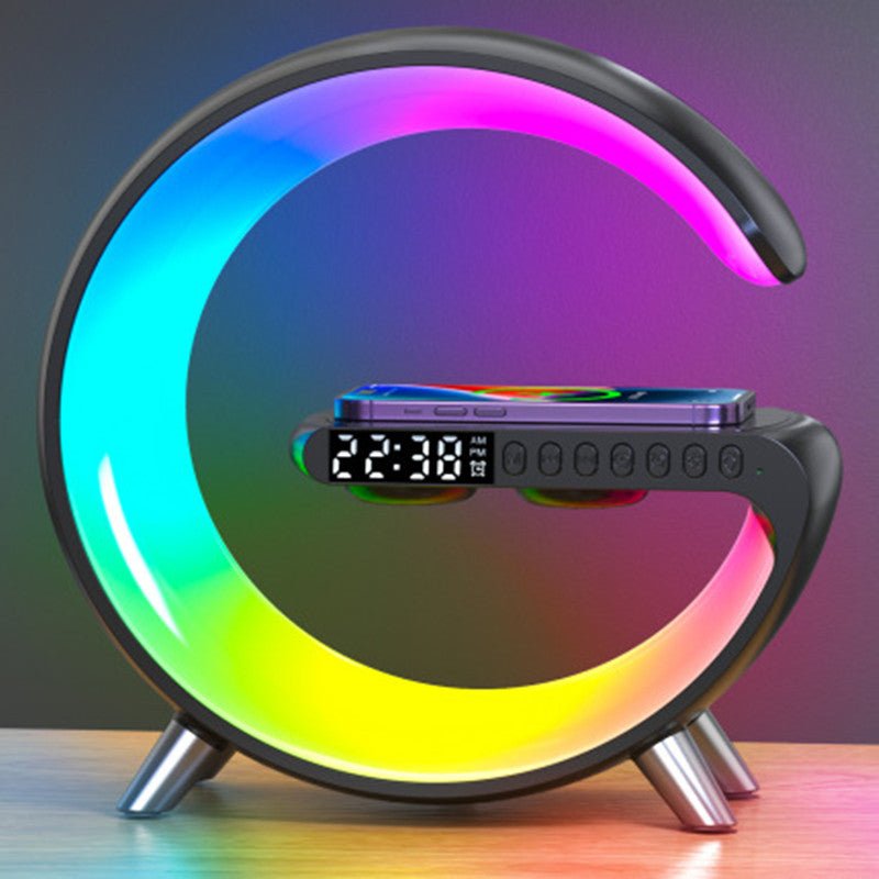 New Intelligent G Shaped LED Lamp Bluetooth Speake Wireless Charger Atmosphere Lamp App Control For Bedroom Home Decor - VELORA LABS