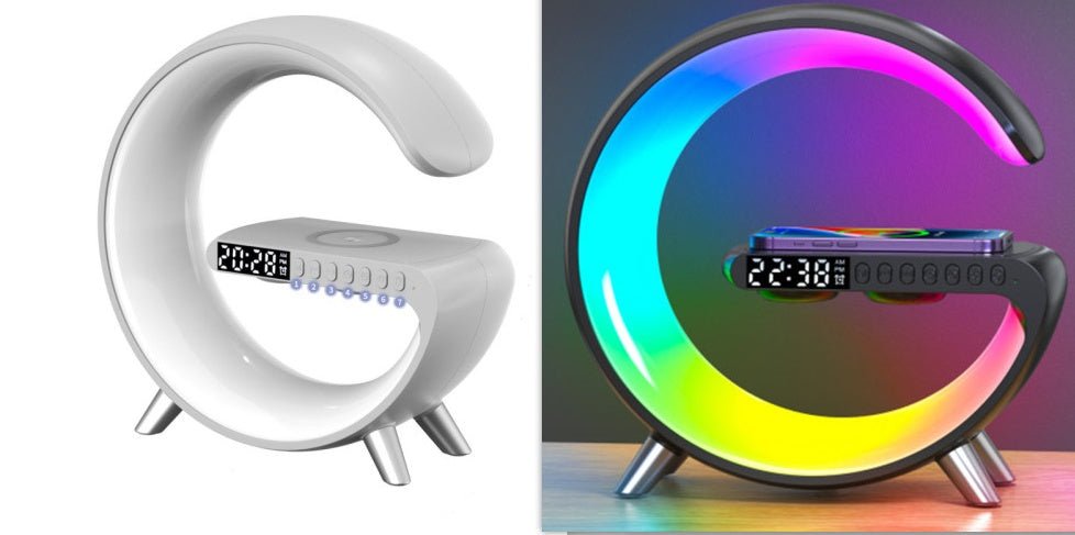 New Intelligent G Shaped LED Lamp Bluetooth Speake Wireless Charger Atmosphere Lamp App Control For Bedroom Home Decor - VELORA LABS