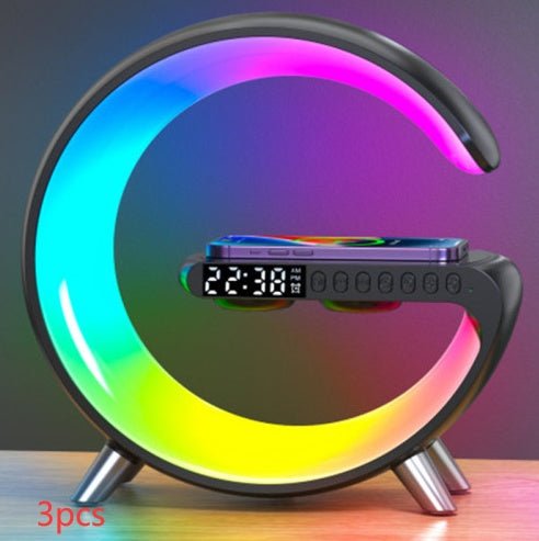 New Intelligent G Shaped LED Lamp Bluetooth Speake Wireless Charger Atmosphere Lamp App Control For Bedroom Home Decor - VELORA LABS