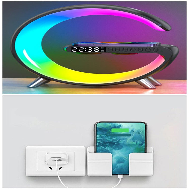 New Intelligent G Shaped LED Lamp Bluetooth Speake Wireless Charger Atmosphere Lamp App Control For Bedroom Home Decor - VELORA LABS