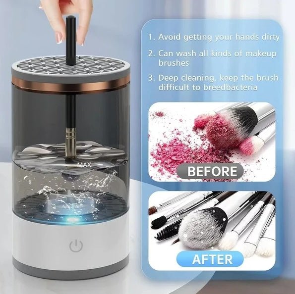 Automatic Brush Cleaner Electric Makeup Brush Cleaning Machine Fast Clean Dryer - VELORA LABS