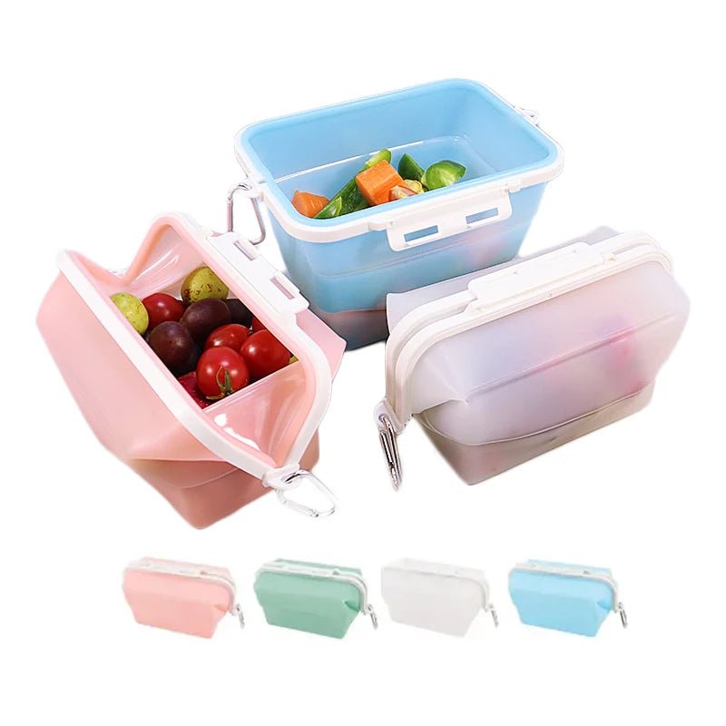 1500ml Foldable Fruits Vegetable Crisper Reusable Food Fresh - keeping Bag Freezer Cooking Fresh Silicone Food Storage Bags - VELORA LABS