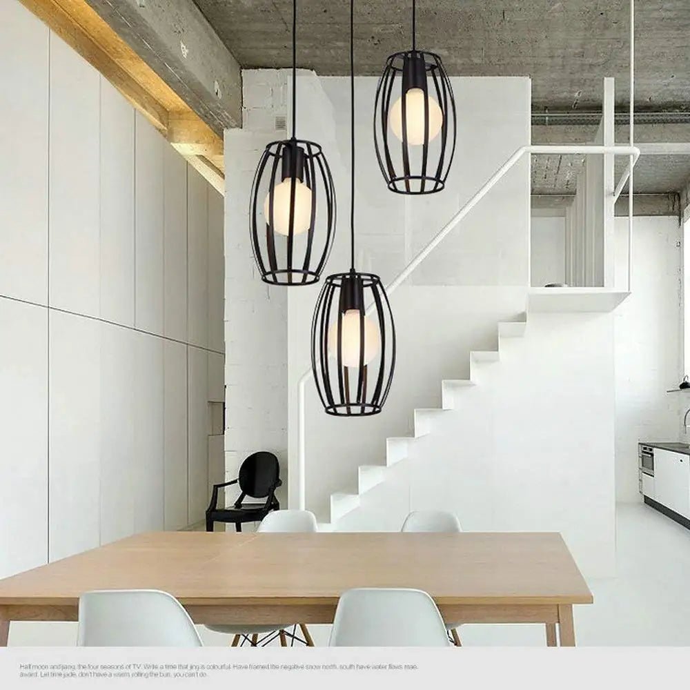Retro Hanging Lights Geometric Nested Hanging Light Iron Flush Mount Retro Ceiling Down Light Pendant Lamp Home Decor Fixture - VELORA LABS