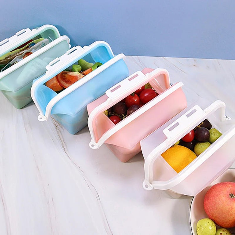 1500ml Foldable Fruits Vegetable Crisper Reusable Food Fresh - keeping Bag Freezer Cooking Fresh Silicone Food Storage Bags - VELORA LABS