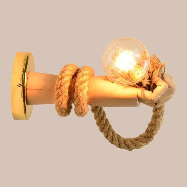 Nordic Hemp Rope Wall Lamp Led Indoor Wall Lights Corridor Wall Aisle Lamp Retro Industrial Style Hemp Rope Sconce Light Fixture - VELORA LABS