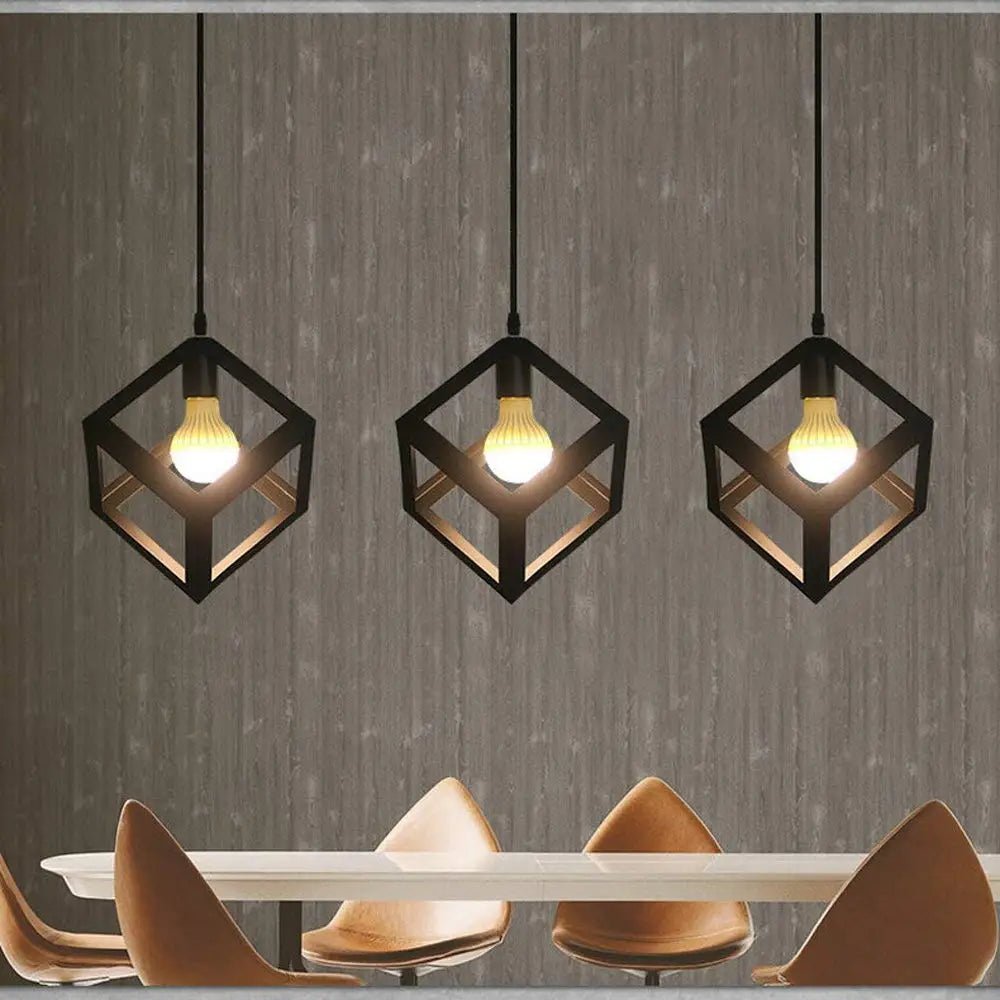 Retro Hanging Lights Geometric Nested Hanging Light Iron Flush Mount Retro Ceiling Down Light Pendant Lamp Home Decor Fixture - VELORA LABS