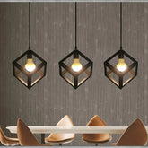 Retro Hanging Lights Geometric Nested Hanging Light Iron Flush Mount Retro Ceiling Down Light Pendant Lamp Home Decor Fixture - VELORA LABS