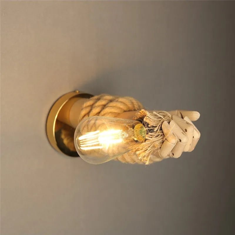 Nordic Hemp Rope Wall Lamp Led Indoor Wall Lights Corridor Wall Aisle Lamp Retro Industrial Style Hemp Rope Sconce Light Fixture - VELORA LABS