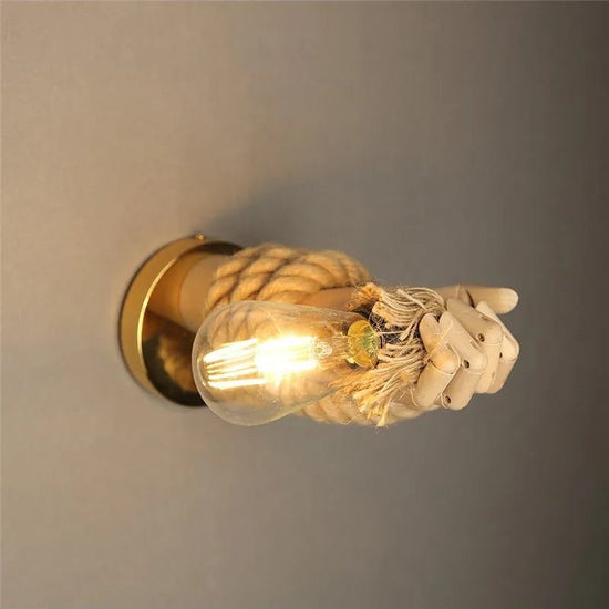 Nordic Hemp Rope Wall Lamp Led Indoor Wall Lights Corridor Wall Aisle Lamp Retro Industrial Style Hemp Rope Sconce Light Fixture - VELORA LABS