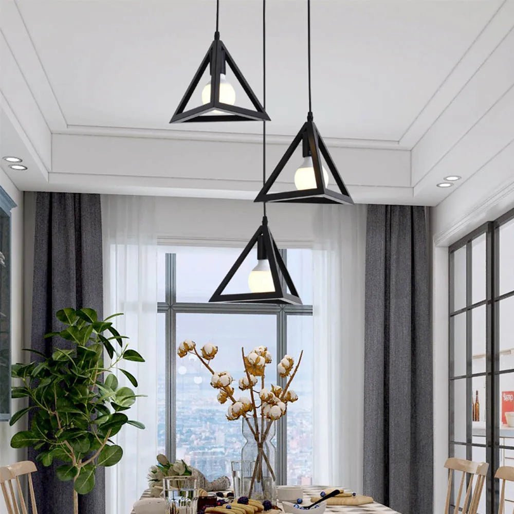 Retro Hanging Lights Geometric Nested Hanging Light Iron Flush Mount Retro Ceiling Down Light Pendant Lamp Home Decor Fixture - VELORA LABS