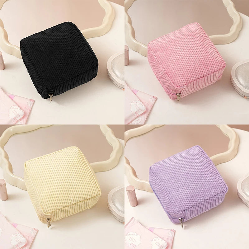 Toiletry Bag Sanitary Pad Pouch Small Makeup Bag Cosmetic Storage Pouch Women Pad Pouch Cute Cable Case VELORA LABS