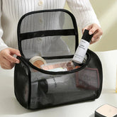 Toiletry Bag Travel Storage Cosmetic Pouch Tote Mesh Makeup Bag Shower Zipper Organizer Large Capacity Case Girl Cosmetic Pouch - VELORA LABS