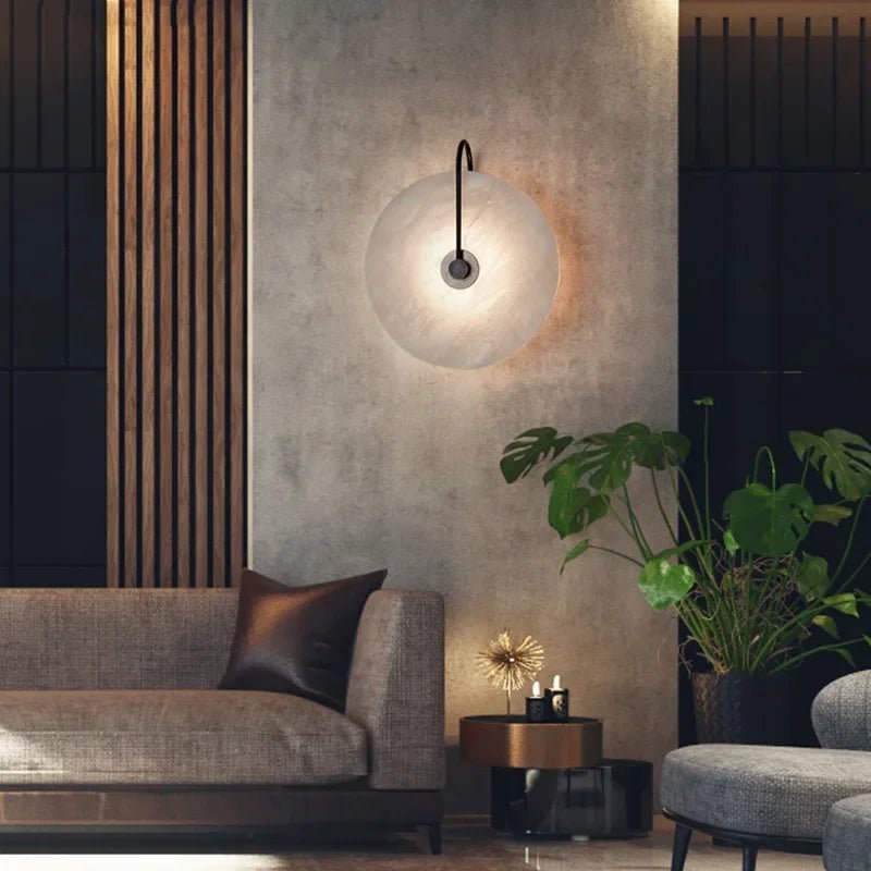 Nordic Wall Sconces Light Fixture Led Marble Moon Bedside Lamp Interior Indoor Lighting Home Bedroom Decor Modern Hotel Simple - VELORA LABS