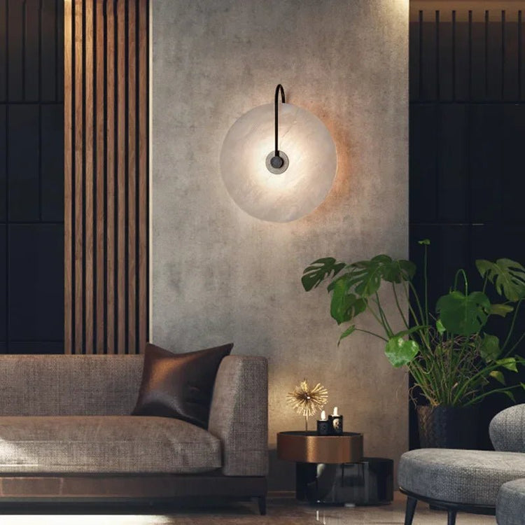 Nordic Wall Sconces Light Fixture Led Marble Moon Bedside Lamp Interior Indoor Lighting Home Bedroom Decor Modern Hotel Simple - VELORA LABS