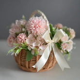 Hand - woven Wedding Flower Basket With Handle Wicker Sundries Basket Wedding Flower Girls Basket for Home Picnic Storage Basket - VELORA LABS