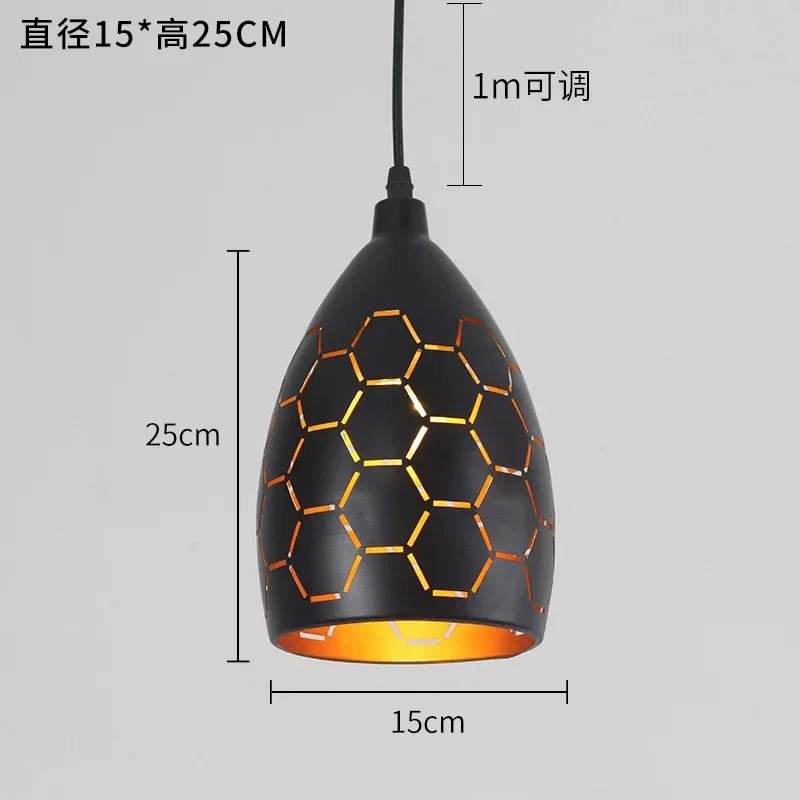 Modern LED pendant light iron Hollow metal cage pendant lamp living room restaurant shop bar fixture decoration - VELORA LABS