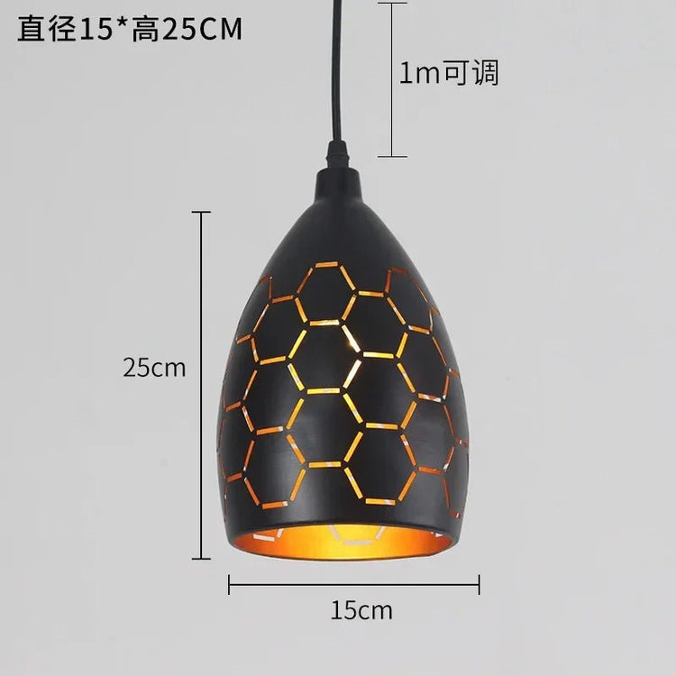 Modern LED pendant light iron Hollow metal cage pendant lamp living room restaurant shop bar fixture decoration - VELORA LABS