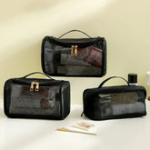 Toiletry Bag Travel Storage Cosmetic Pouch Tote Mesh Makeup Bag Shower Zipper Organizer Large Capacity Case Girl Cosmetic Pouch - VELORA LABS