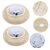 Asian Rustic Bamboo Flush Mount Ceiling Light 3 - Lamp Antique Rattan Ceiling Light Weaving Lantern Lighting Fixture - VELORA LABS