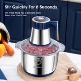 5L Electric Meat Grinders 304 Stainless Steel Food Crusher Multifunctional Vegetable Slicer Chopper Mincer Baby Food Processor - VELORA LABS