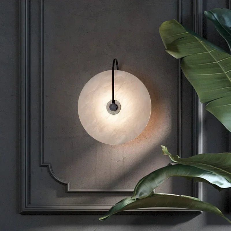 Nordic Wall Sconces Light Fixture Led Marble Moon Bedside Lamp Interior Indoor Lighting Home Bedroom Decor Modern Hotel Simple - VELORA LABS