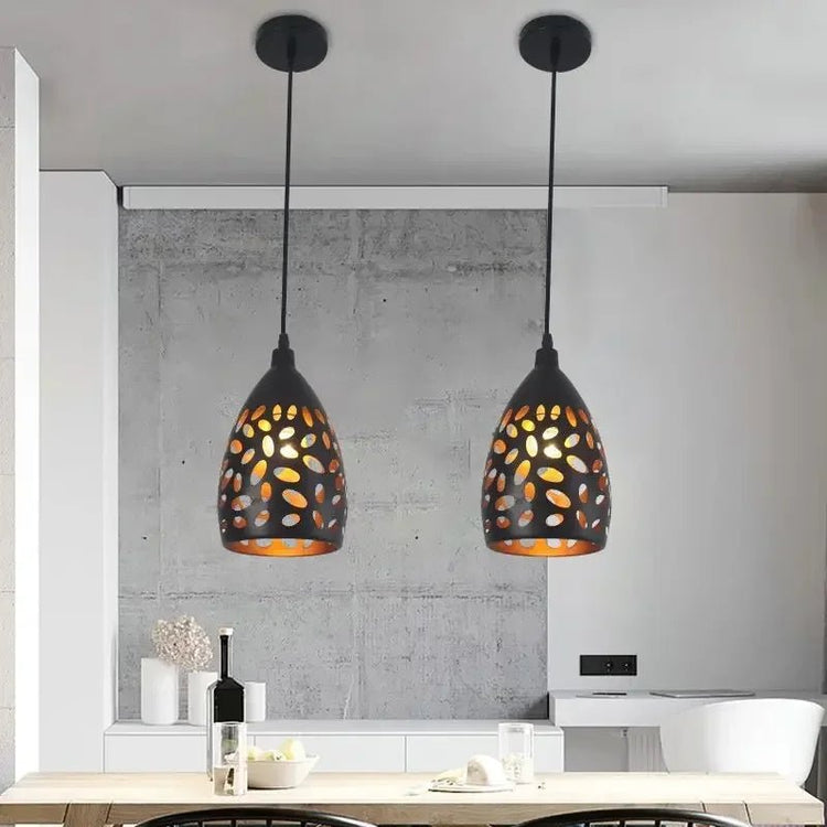 Modern LED pendant light iron Hollow metal cage pendant lamp living room restaurant shop bar fixture decoration - VELORA LABS