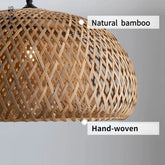 Natural Hand - Woven bamboo Lantern pendant lamp Rattan Wicker Retro Restaurant Hanging Light Handmade Lampshade E27 light fixture - VELORA LABS