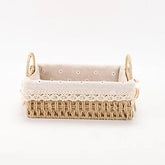 Woven Storage Baskets Kitchen Organizer Handwoven with Handles Cosmetic Box for Breakfast Fruit Bedroom Bathroom Home Decorative - VELORA LABS