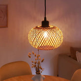 Bamboo Pendant Lamp Lustre Chandelier Hanging Lamp Handmade Rattan Pendant Light Fixture Restaurant Dining Room Indoor Lighting - VELORA LABS