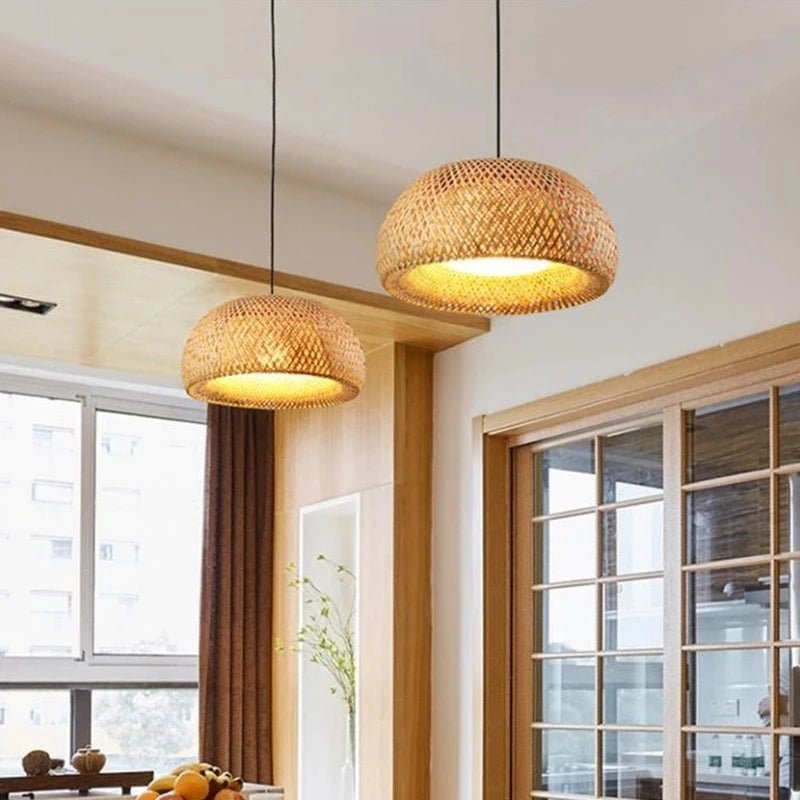 Bamboo Pendant Lamp Lustre Chandelier Hanging Lamp Handmade Rattan Pendant Light Fixture Restaurant Dining Room Indoor Lighting - VELORA LABS