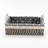 Woven Storage Baskets Kitchen Organizer Handwoven with Handles Cosmetic Box for Breakfast Fruit Bedroom Bathroom Home Decorative - VELORA LABS