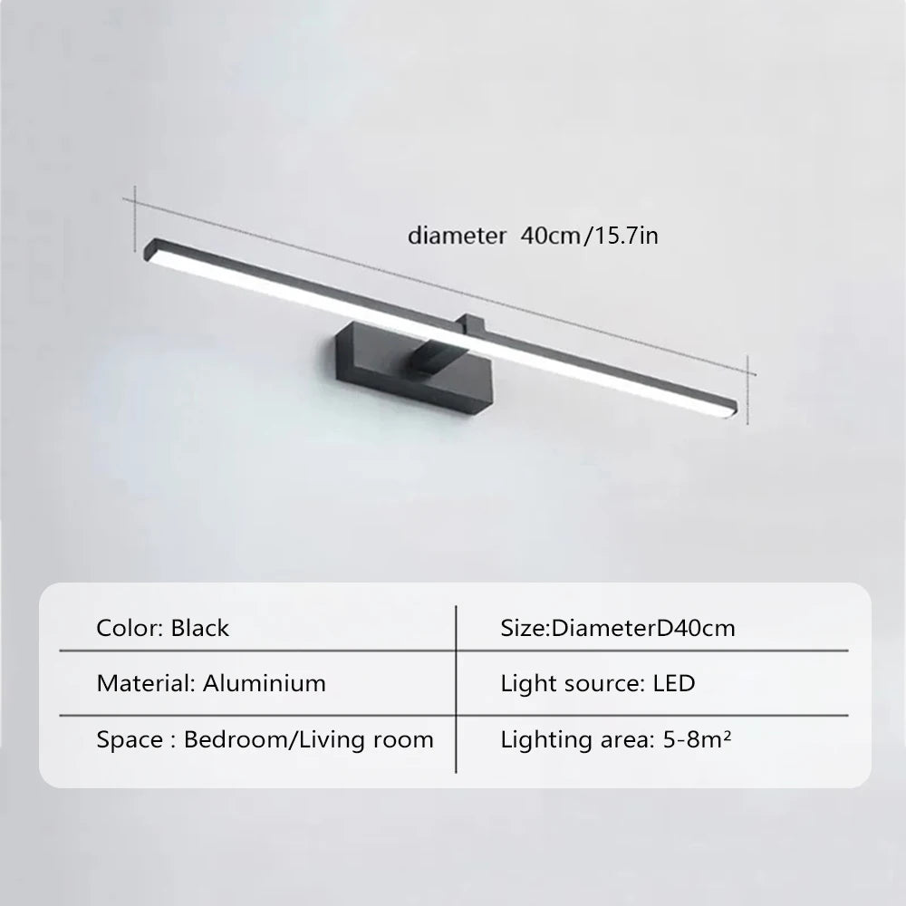 Modern LED Wall Lamp For Study Bedroom Charging Wall Light With Remote Control Bathroom Mirror Lamp Mirror Lighting Fixture - VELORA LABS