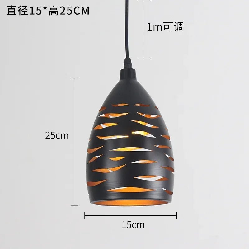 Modern LED pendant light iron Hollow metal cage pendant lamp living room restaurant shop bar fixture decoration - VELORA LABS