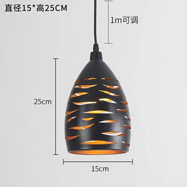Modern LED pendant light iron Hollow metal cage pendant lamp living room restaurant shop bar fixture decoration - VELORA LABS