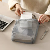 23x26cm Portable Toiletry Bag with Handy Handle Large Capacity Mesh Toiletry Storage Bag Makeup Bag for Business Trips Travel - VELORA LABS