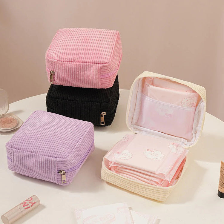 Toiletry Bag Sanitary Pad Pouch Small Makeup Bag Cosmetic Storage Pouch Women Pad Pouch Cute Cable Case VELORA LABS