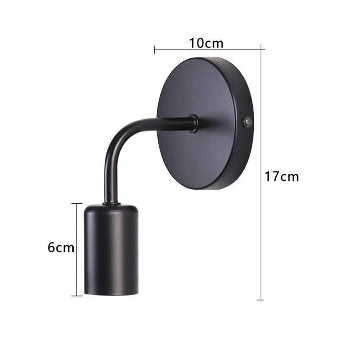 Nordic Modern Wall Lamp Iron Black E27 Indoor Lighting Bedside Bedroom Bathroom Lamp Sconce Wall Light Fixture Industrial Decor - VELORA LABS