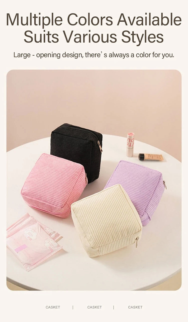 Toiletry Bag Sanitary Pad Pouch Small Makeup Bag Cosmetic Storage Pouch Women Pad Pouch Cute Cable Case VELORA LABS