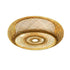 Asian Rustic Bamboo Flush Mount Ceiling Light 3 - Lamp Antique Rattan Ceiling Light Weaving Lantern Lighting Fixture - VELORA LABS