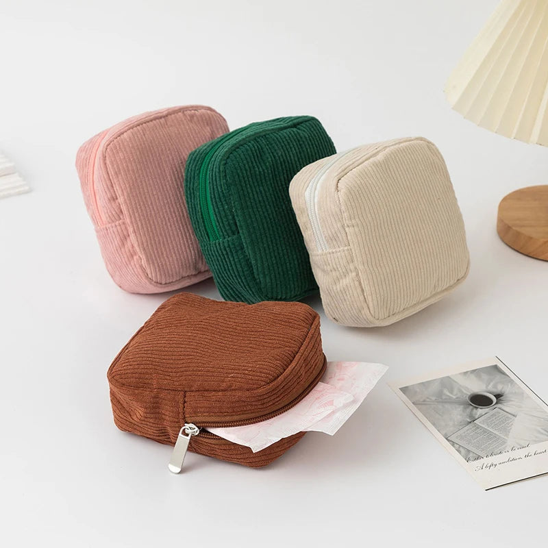 Toiletry Bag Sanitary Pad Pouch Small Makeup Bag Cosmetic Storage Pouch Women Pad Pouch Cute Cable Case VELORA LABS