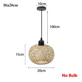 Bamboo Pendant Lamp Lustre Chandelier Hanging Lamp Handmade Rattan Pendant Light Fixture Restaurant Dining Room Indoor Lighting - VELORA LABS