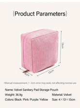 Toiletry Bag Sanitary Pad Pouch Small Makeup Bag Cosmetic Storage Pouch Women Pad Pouch Cute Cable Case VELORA LABS