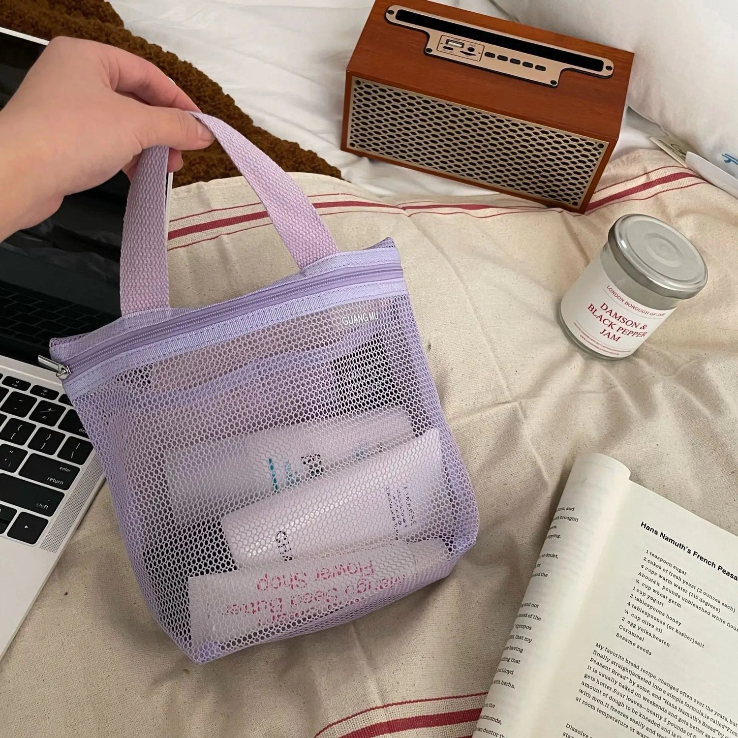 Makeup Toiletry Storage Bags Mesh Handbags Portable Travel Washing Body Shower Tools Organizer Hanging Cosmetic Organizer Pouch - VELORA LABS