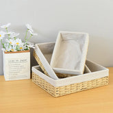 Woven Storage Baskets Kitchen Organizer Handwoven with Handles Cosmetic Box for Breakfast Fruit Bedroom Bathroom Home Decorative - VELORA LABS