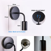 Nordic Modern Wall Lamp Iron Black E27 Indoor Lighting Bedside Bedroom Bathroom Lamp Sconce Wall Light Fixture Industrial Decor - VELORA LABS