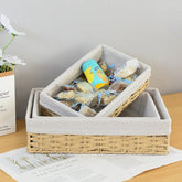 Woven Storage Baskets Kitchen Organizer Handwoven with Handles Cosmetic Box for Breakfast Fruit Bedroom Bathroom Home Decorative - VELORA LABS